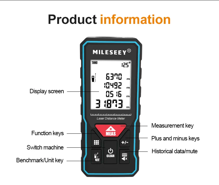 Mileseey X6 Laser Distance Meter trena laser лазерная рулетка Rangefinder Measuring profesional tester tools | Инструменты