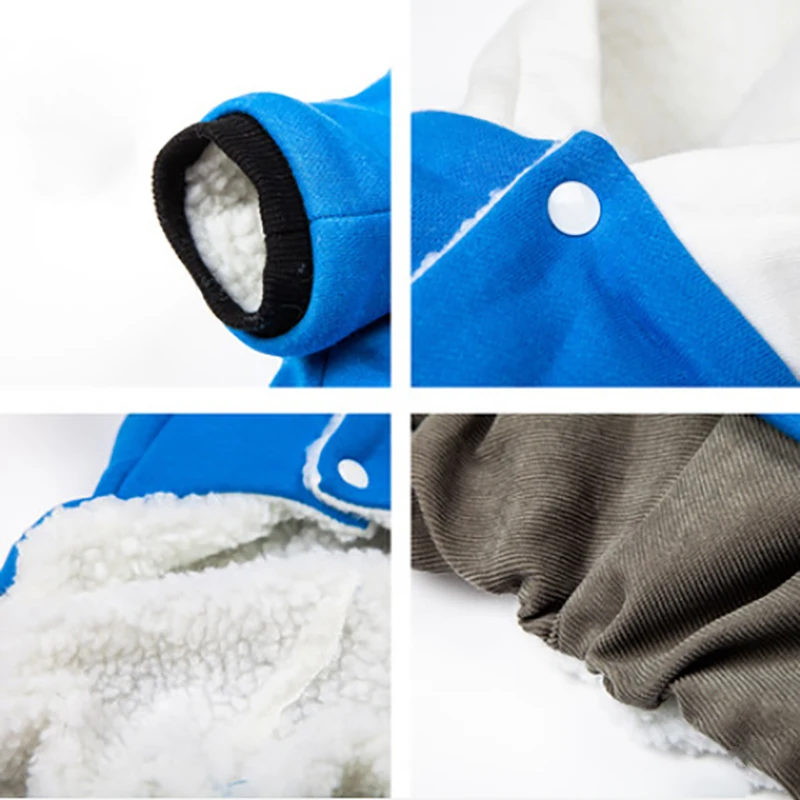 

Pets Dog Clothes Cotton Warm Puppy Winter Clothes For Teddy Bichons Handsome Guy Thick Double Layer Fabric Soft Dog Clothes