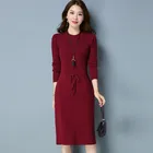 Женское длинное платье-свитер, теплые вязаные свитера, пуловеры, платья для женщин, Осень-зима 2020