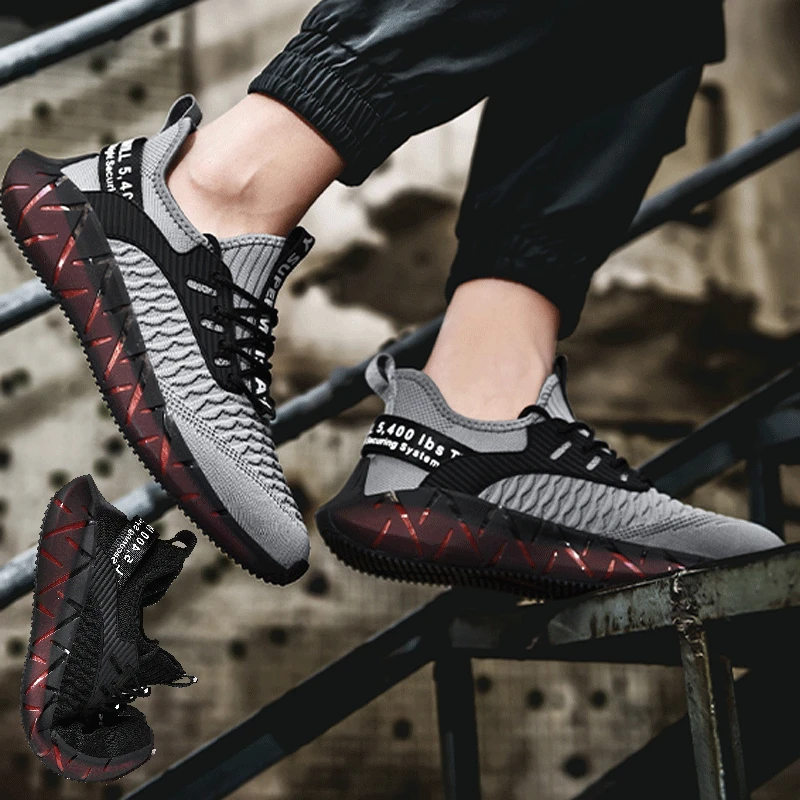 

Sports Shoes Men's Lightweight Breathable Fleece-Lined Mesh Running Shoes Flying Woven Casual Shoes hiking shoes