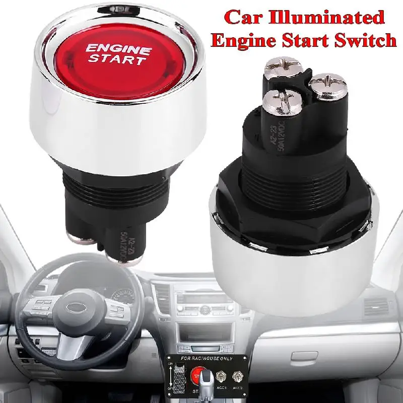 12 В автомобильный светящийся Переключатель запуска двигателя с кнопкой