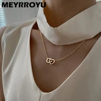 meyrroyu stainless steel new romantic 2 color heart pendant necklace for women thin chain 2021 trend party gift fashion jewelry