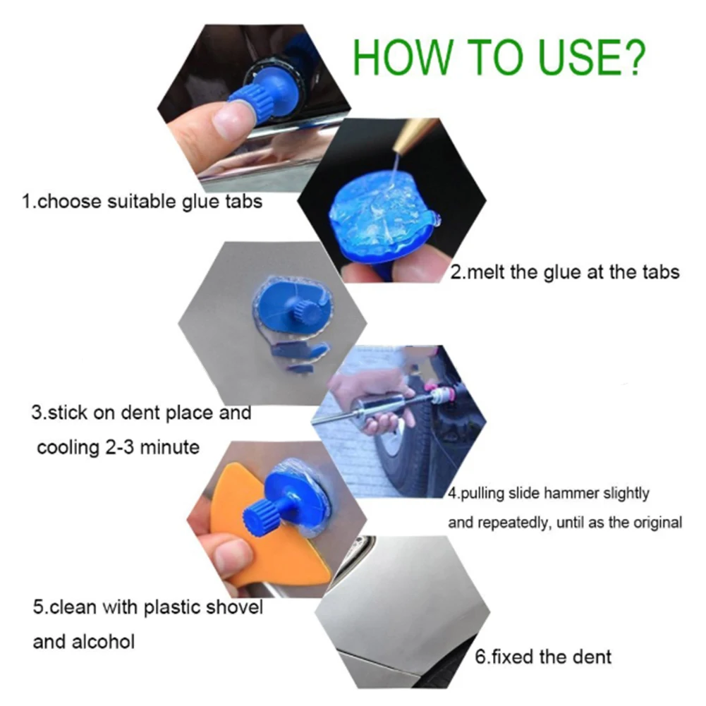 Набор инструментов для ремонта вмятин автомобиля Т-образный вытяжной молоток 2 в