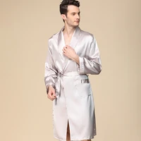 mens plus size 7xl kimono robe bathrobe silky rayon sleeprobe cozy dressing gown male solid long sleeve soft casual home wear