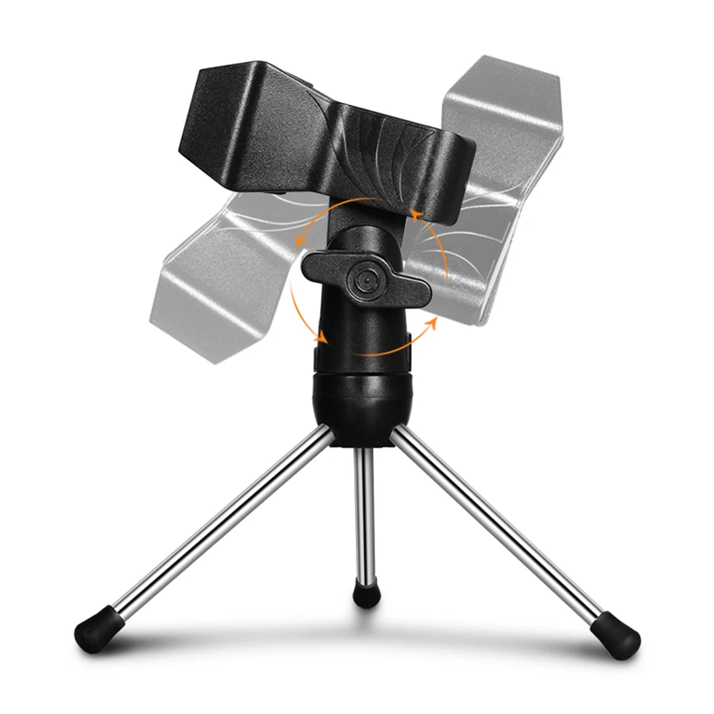 KFW Регулируемая подставка для микрофона мини складной держатель с микрофоном