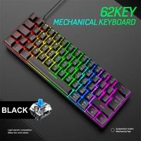 t60 62 keys 18 type rgb mechanical keyboard usb wired type c backlight waterproof abs for 60 keyboard pc gaming