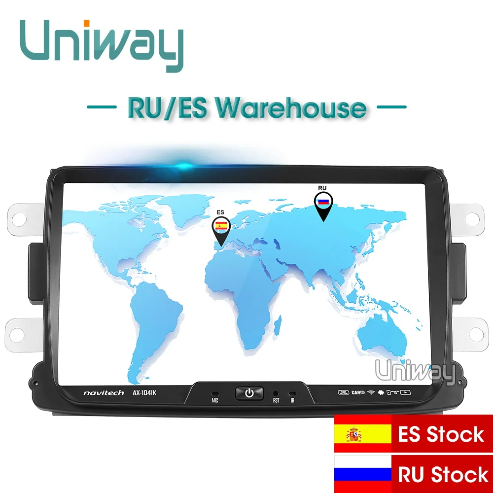 Uniway ADXY8071 android 8,1 автомобильный dvd для Renault Dacia Duster Sandero Lodgy Dokker с одним din Автомобильный Радио gps навигация