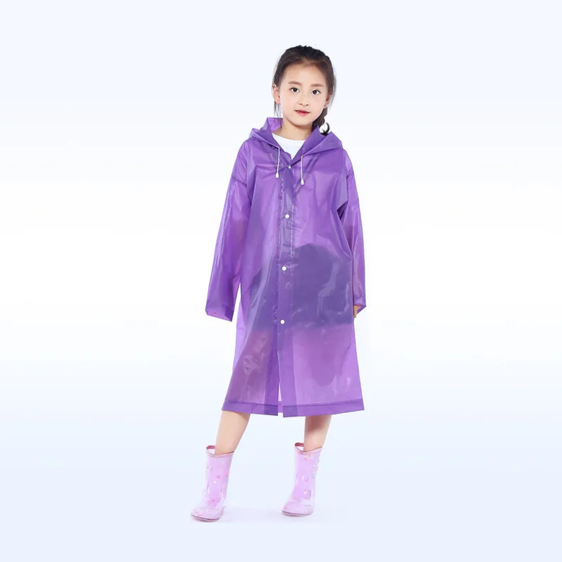 Модный прозрачный детский дождевик с капюшоном для мальчиков и девочек уличный