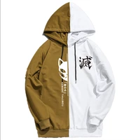stanjiro print printing double color hoodies sweatshirt harajuku thin clothingummer anime demon slayer mens sportswear hoodie