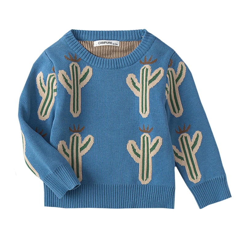 

2020 Baby Sweater Boys Girl Clothes Autumn Winter Cotton Knitting Pullover Fashion Children Cactus pattern Sweater Kids Clothing