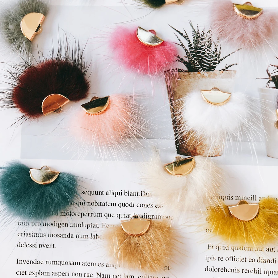 

Fan-shaped plush jewelry accessories tassels for jewelry diy drop earrings make up accessories