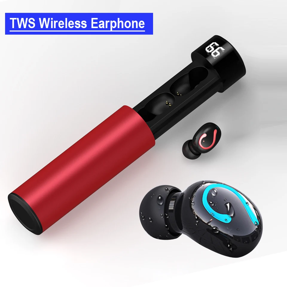 Q67 Tws блютуз Bluetooth беспроводные наушники Спортивные Гарнитуры С Power Bank Case Двойной