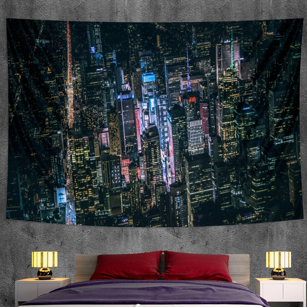 Психоделический пейзаж богемный гобелен мандала искусство домашний декор