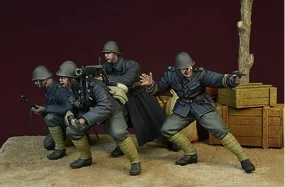 Набор фигурок из смолы в сборе 1/35 4 солдата|Наборы для сборки моделей| |