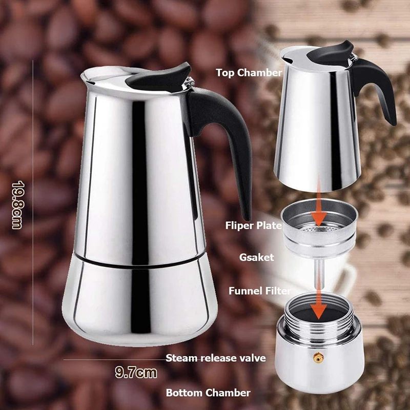 Кофеварка для эспрессо котелок Мока Итальянская 6 чашек 10 унций/300 мл