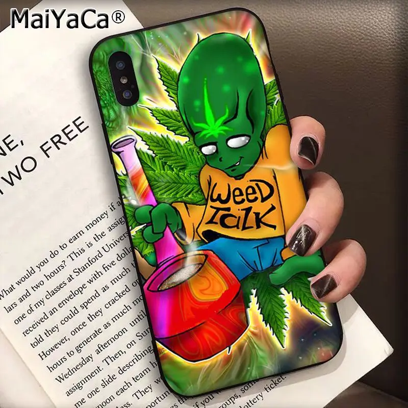 MaiYaCa Trippy Tie Dye Peace Alien силиконовый черный чехол для телефона для Apple iphone 11 pro 8 7 66S Plus X XS MAX 5S SE XR чехол s