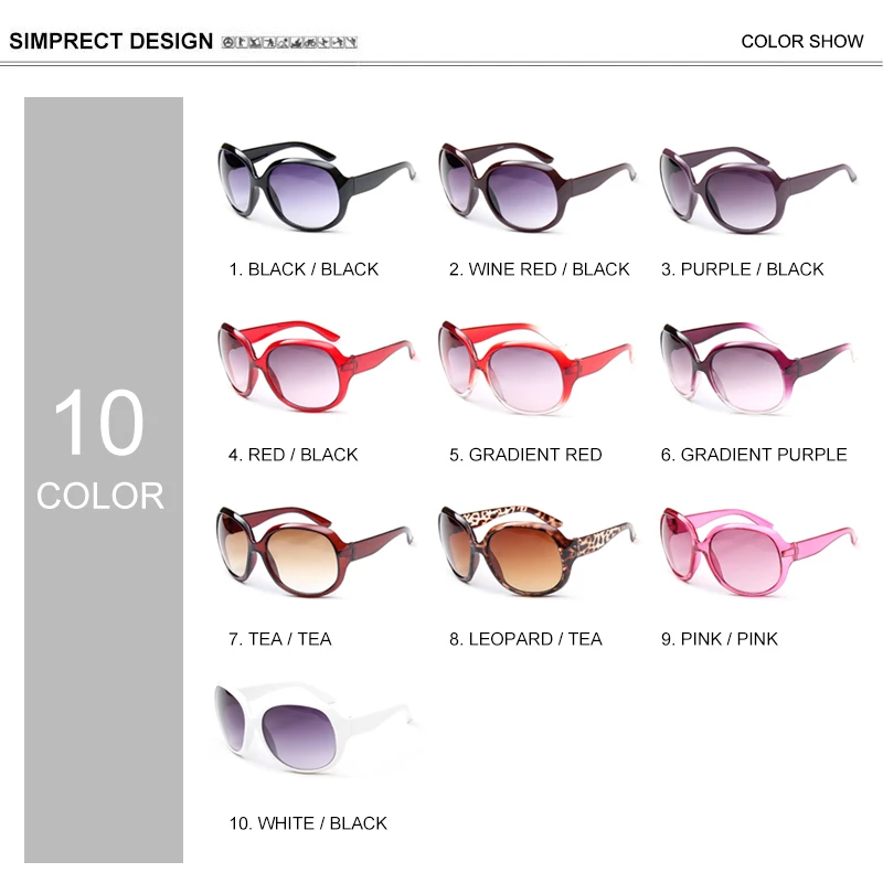 SIMPRECT Oversized Sunglasses Women 2021 Fashion Brand Designer Round Sun Glasses Retro Vintage Big Frame Shades For Women
