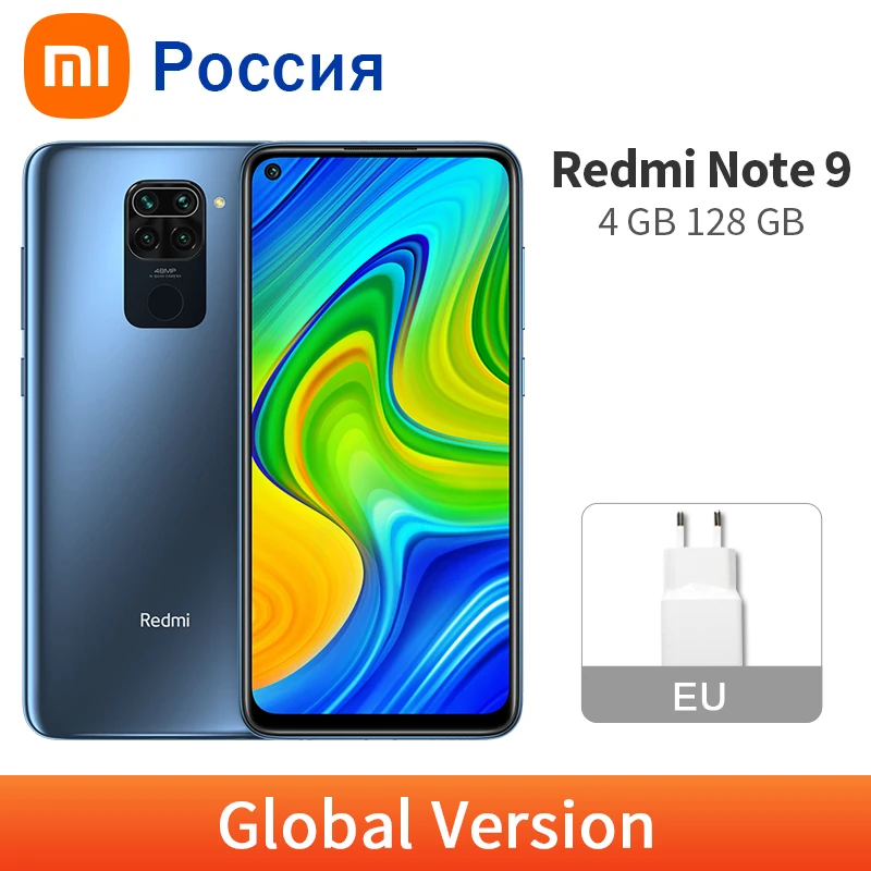 Xiaomi Redmi Note 9 4 Гб 128 ГБ глобальная версия Helio G85 Восьмиядерный 48MP четыре камеры 6 53