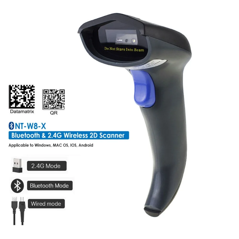 NETUM W8-X Bluetooth беспроводной 2D QR сканер штрих-кода и W6 2,4G беспроводной CCD считыватель штрих-кода для Мобильных Платежей компьютерный экран