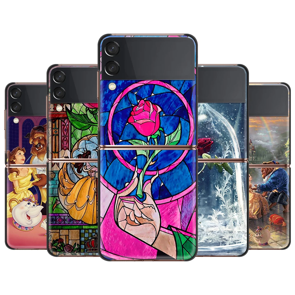 

Beauty And The Beast Cover For Samsung Galaxy Z Flip 6.7" Flip3 5G Black PC Hard Phone Case Segmented Protect Coque