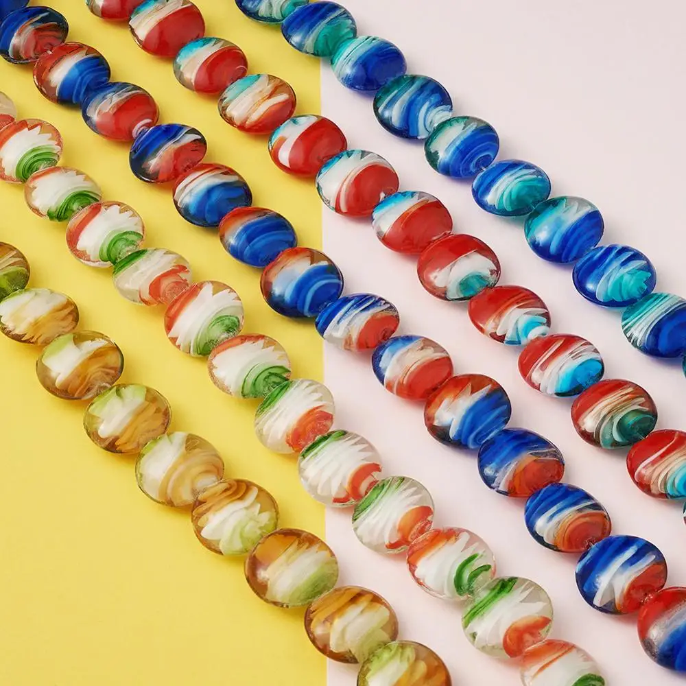 100 шт. круглые стеклянные бусины ручной работы для изготовления ювелирных