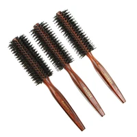 natural wood roll comb bristle anti static curly handle brush hairdressing hair salon hair styling care tools s m l
