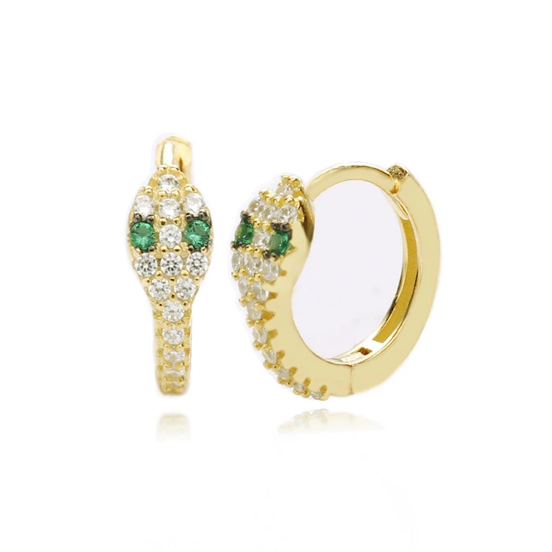 Snake Earring Gold Moonmory модные серьги-кольца для женщин 925 пробы опал в серебряной оправе Huggies Серьги-кольца для женщин серьга со змеями 16 цветов - Окраска металла: Snake Earring Gold