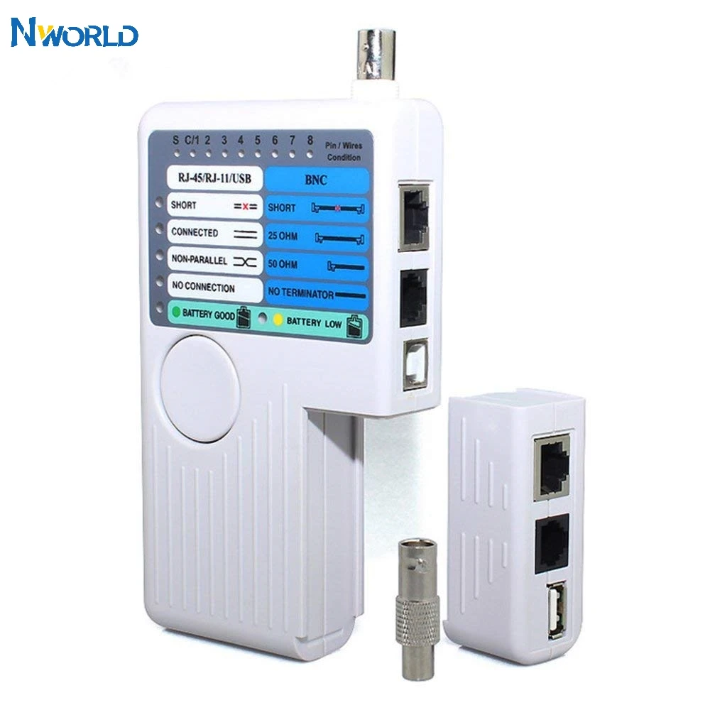 Тестер сетевого кабеля 4 в 1 тестер UTP/RJ45/RJ11/USB/BNC Lan Cat6 Cat5 кабельный трекер сетевые