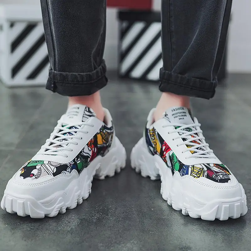 

Super Hot Sports Shoes Men's Running Shoes Spring 2021 New Thick-soled Web Celebrity Big Wave Soles Dad Shoes Breathable Shoes