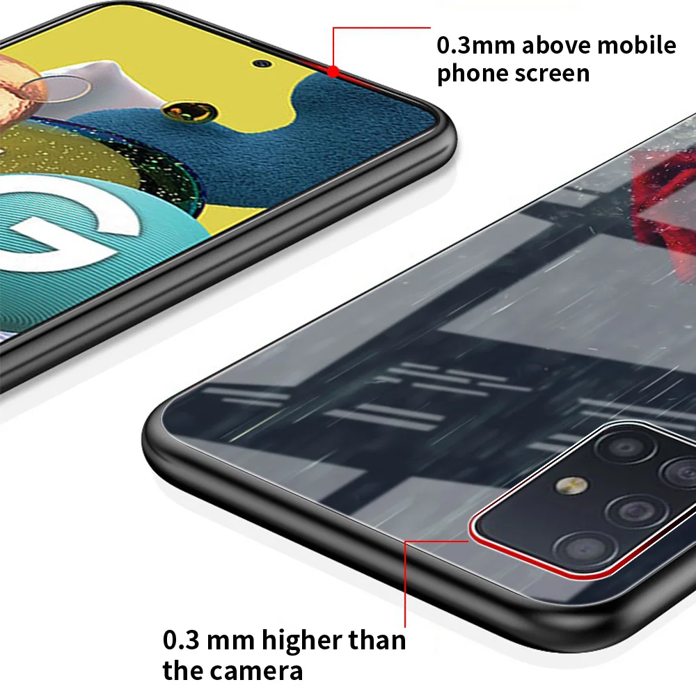 Стеклянный чехол для Samsung Galaxy A51 A71 A50 A21s A52 M31 A70 A72 A31 A91 A30 M51 M11 из закаленного стекла