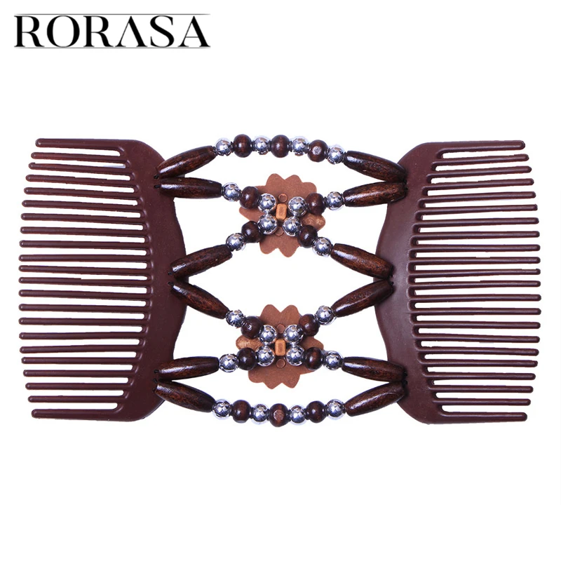 Двойной отделанный бисером волос Волшебная расческа заколка бисер эластичность