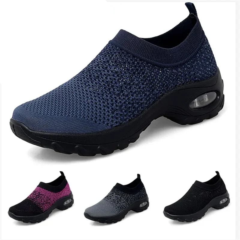 

Tenis Feminino Women Tennis Shoes Platform Breathable 5cm Height-increasing Slip-on Air Cushion Outdoor Walking Jogging Woman