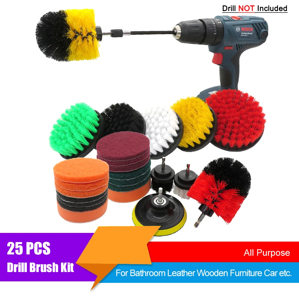 Набор щёток для электродрели ванной комнаты душа плитки и решетки|Губки тряпки