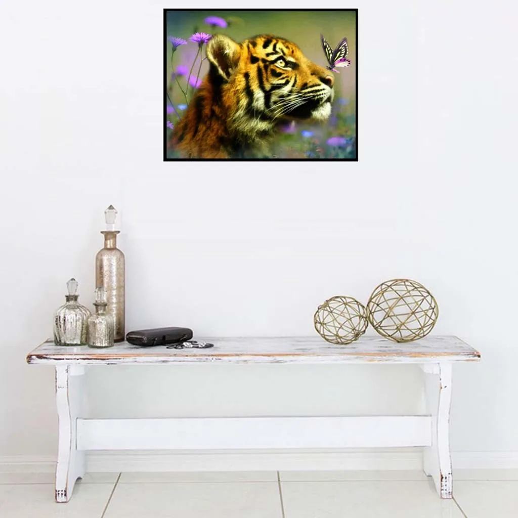 Алмазная живопись Мультяшные животные попугай тигр лошадь 5D искусственная