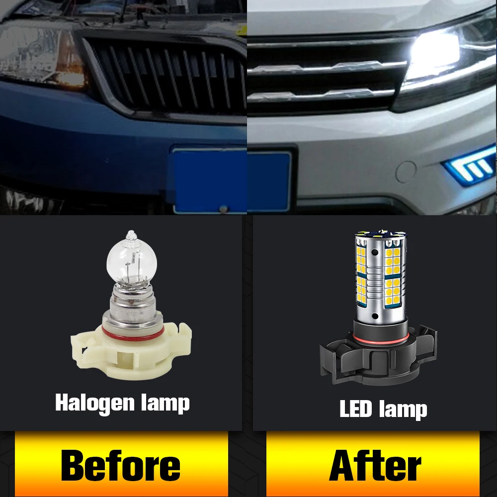 Светодиодные дневные ходовые огни 2 шт. лампа DRL Canbus без ошибок PSX24W 2504 для Jeep Compass