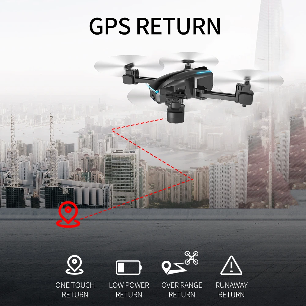 EBOYU CSJ S177 GPS RC Drone 4K Dual Cams 5G WiFi FPV Optical Flow Positioning Quadcopter with Return Home RTF Toy | Игрушки и хобби