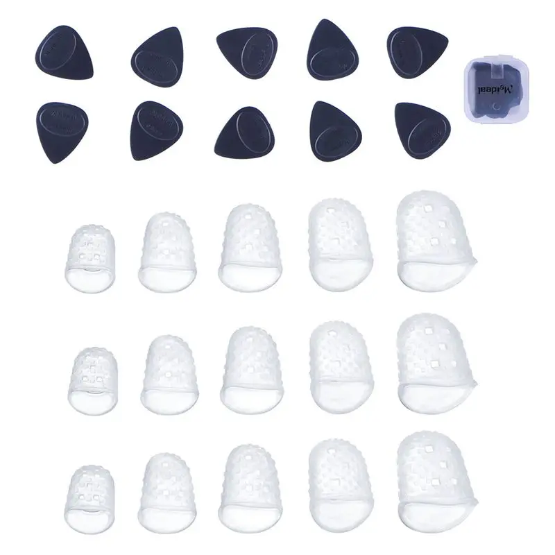 Прозрачные защитные наконечники для гитары Meideal 15 шт. 5 размеров силикон укулеле +