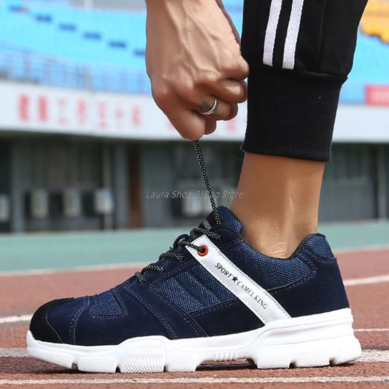 

Fashion Shoes Safety Boots Breathable Shoes Working Boots For Men Steel Toe Cap Shoes Anti-Stabbing Boots Breathable Sneakers