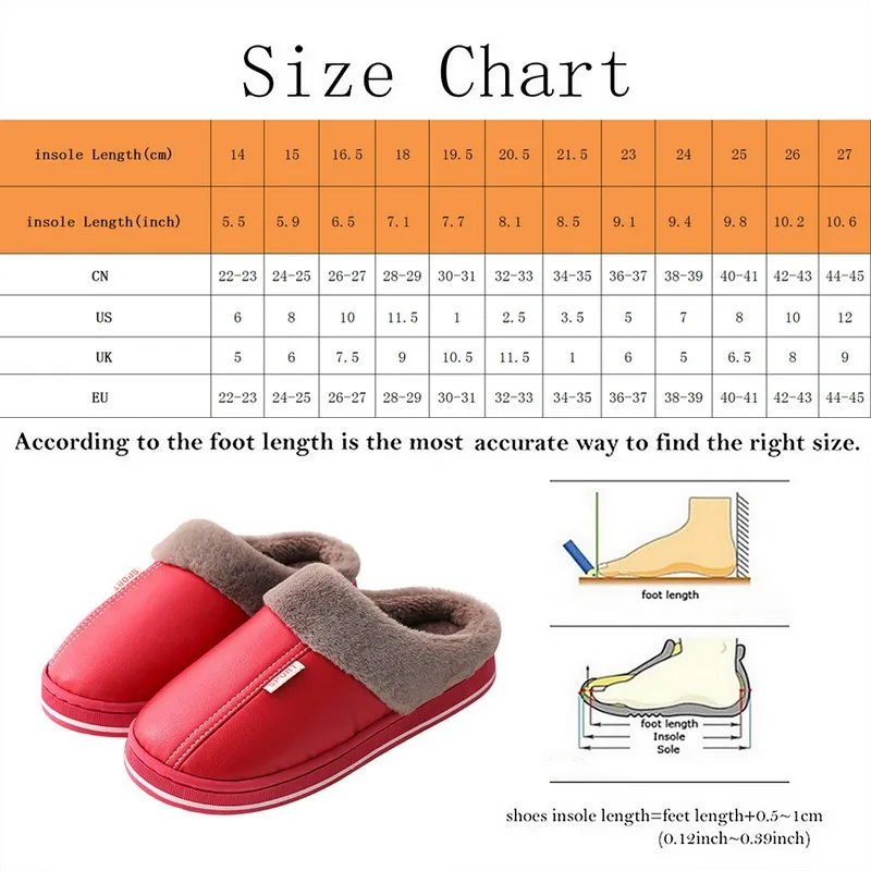

Women Winter Plush Warm Slippers Ladies Leather Non Slip Soft Comfort Shoes Female Sewing Indoor Bedroom Couples Floor Footwear