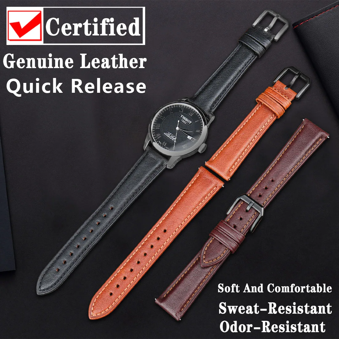 DEETLE Quick Release Watchband For Huawei Watch GT 2 Pro TISSOT Samsung Galaxy Watch Active2/3 Leather Strap Watch Accessories