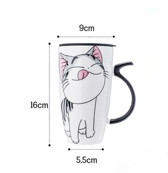 

600ml large capacity cute cat ceramic coffee cup cartoon animal cup drink coffee milk tea cup novel gift