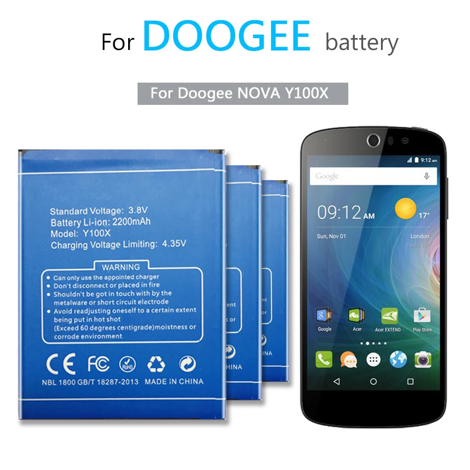 Для Doogee NOVA Y100X 2200mAh полимерный литий-ионный аккумулятор Замена батареи мобильного