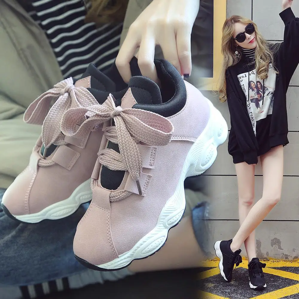 

Women's Sneakers Shoes 2021 Fashion Ladies Breathable Color Matching Lace Platform Sports Vulcanize Shoe Zapatillas Mujer Mujer