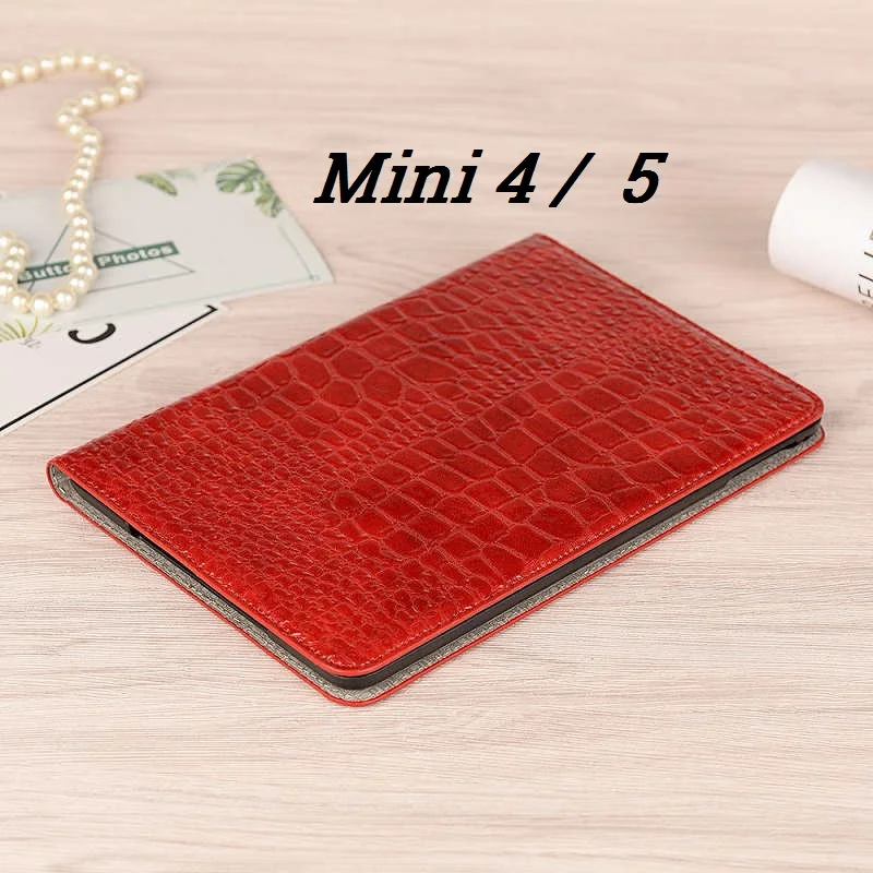 Coque для iPad mini 1 2 3 4 5 Роскошный чехол из крокодиловой кожи PU Folio Stand слот для карт iPad mini 5 Роскошный чехол 7,9'' - Цвет: mini 4 5 Red