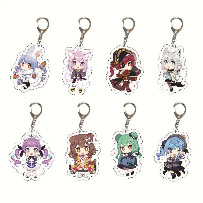 

Fantasy Hololive Vtuber Keychain Kagura Nana Inugami Korone Shirakami Fubuki Cosplay Anime Figures Key Chain Gift for Otaku Fans