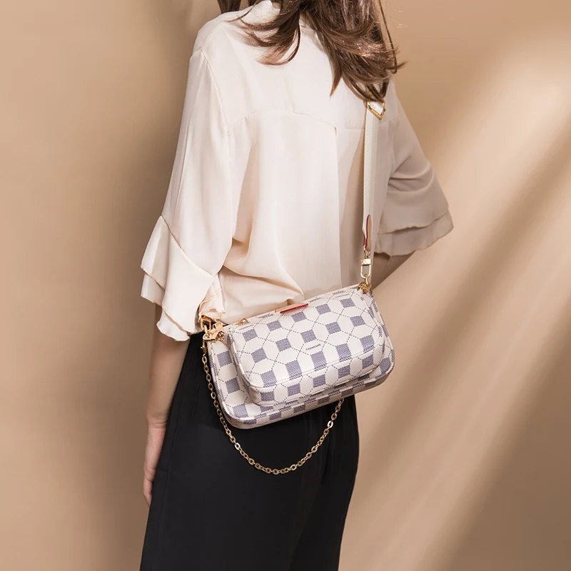 

Mahjong bag 2021 new trendy fashion wild one-shoulder messenger chain small bag three-in-one combination underarm bag