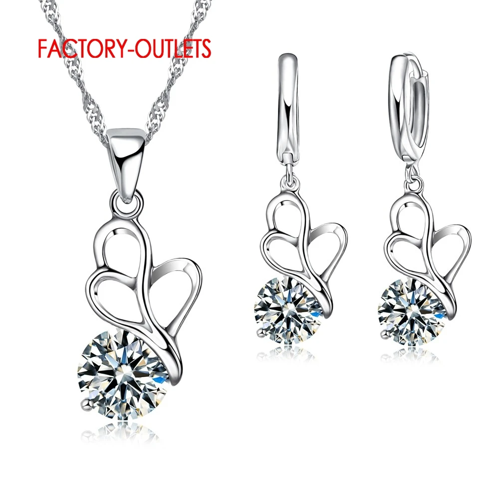 Женский ювелирный комплект из колье и серёг серебра 925 пробы|Ювелирные наборы| |