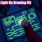 Обучающая игрушка, волшебная светящаяся доска для рисования с светильник кой, веселая доска для рисования, флуоресцентная ручка светильник ящаяся игрушка для детей