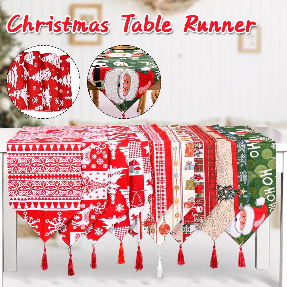 

Xmas Table Runner Placemat Tablecloth Cover Party Home Desk Decor for Home Cristmas Ornaments Natal Navidad Gift New Year 2022