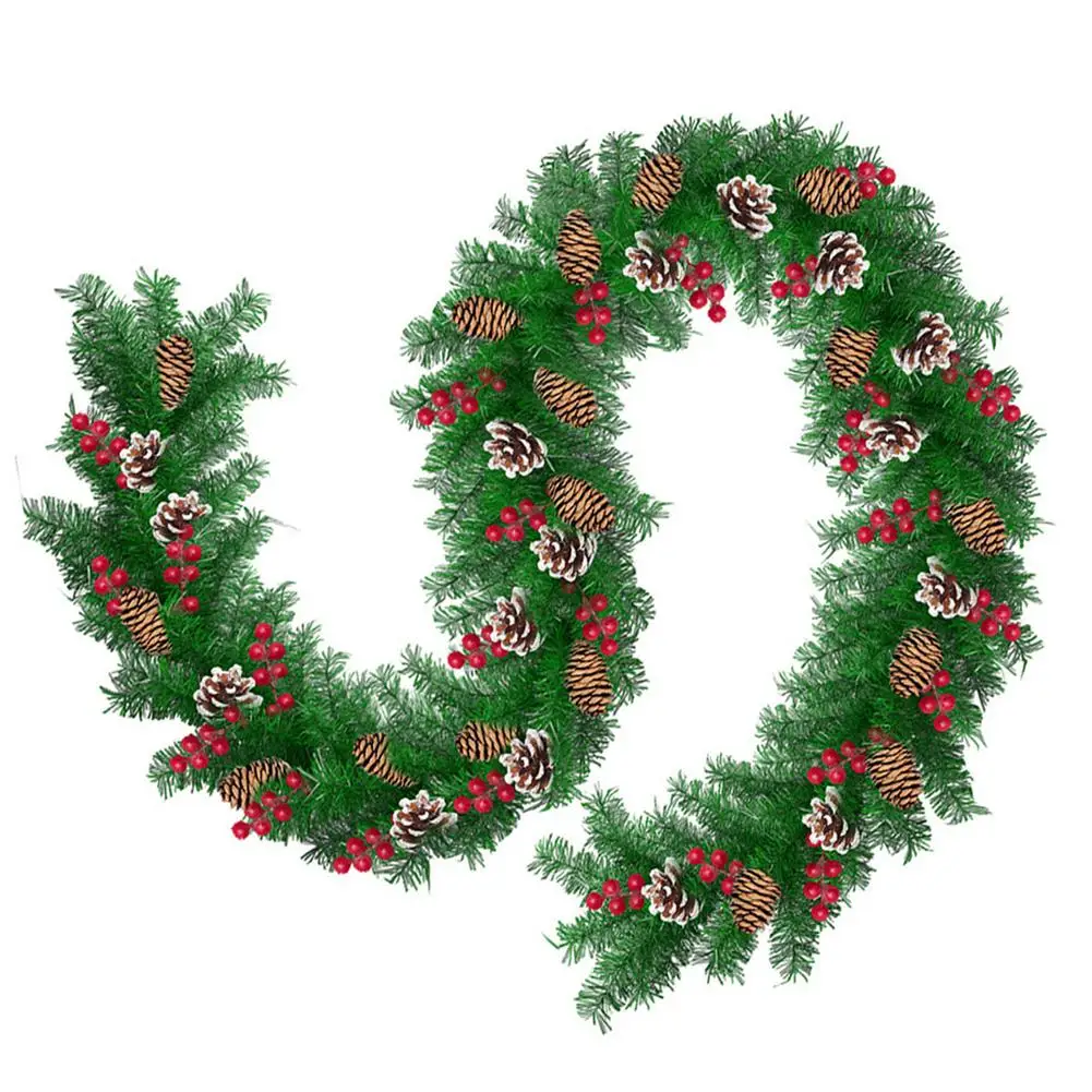 

Предварительно подсвеченная Рождественская гирлянда, натуральная уличная Рождественская гирлянда, сосновые иглы, гирлянда с 50 светодиода...